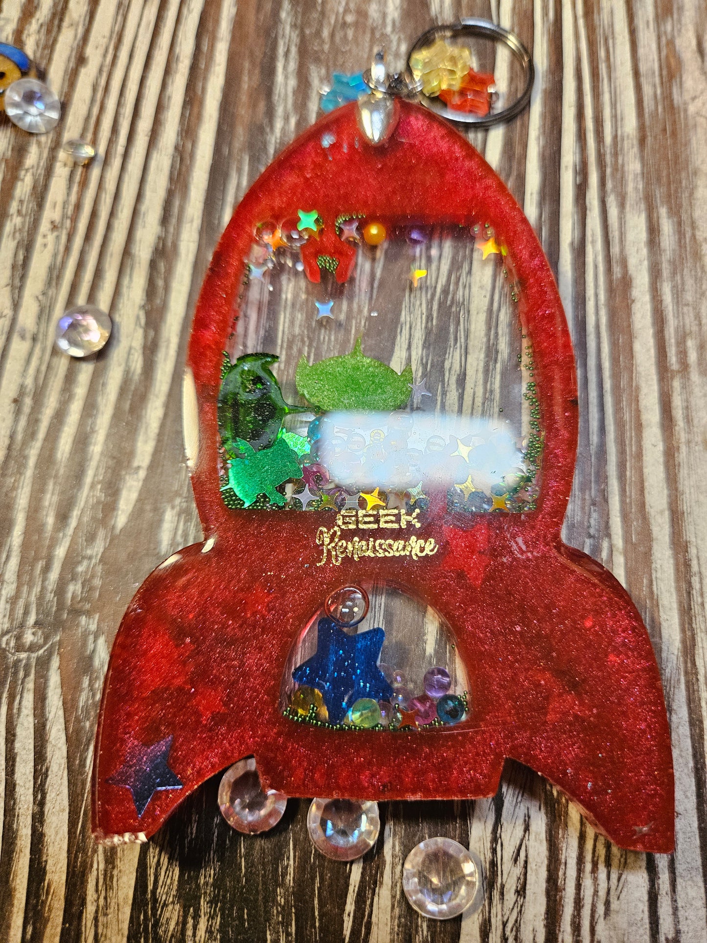 The Claw Rocket Resin Shaker Keychain