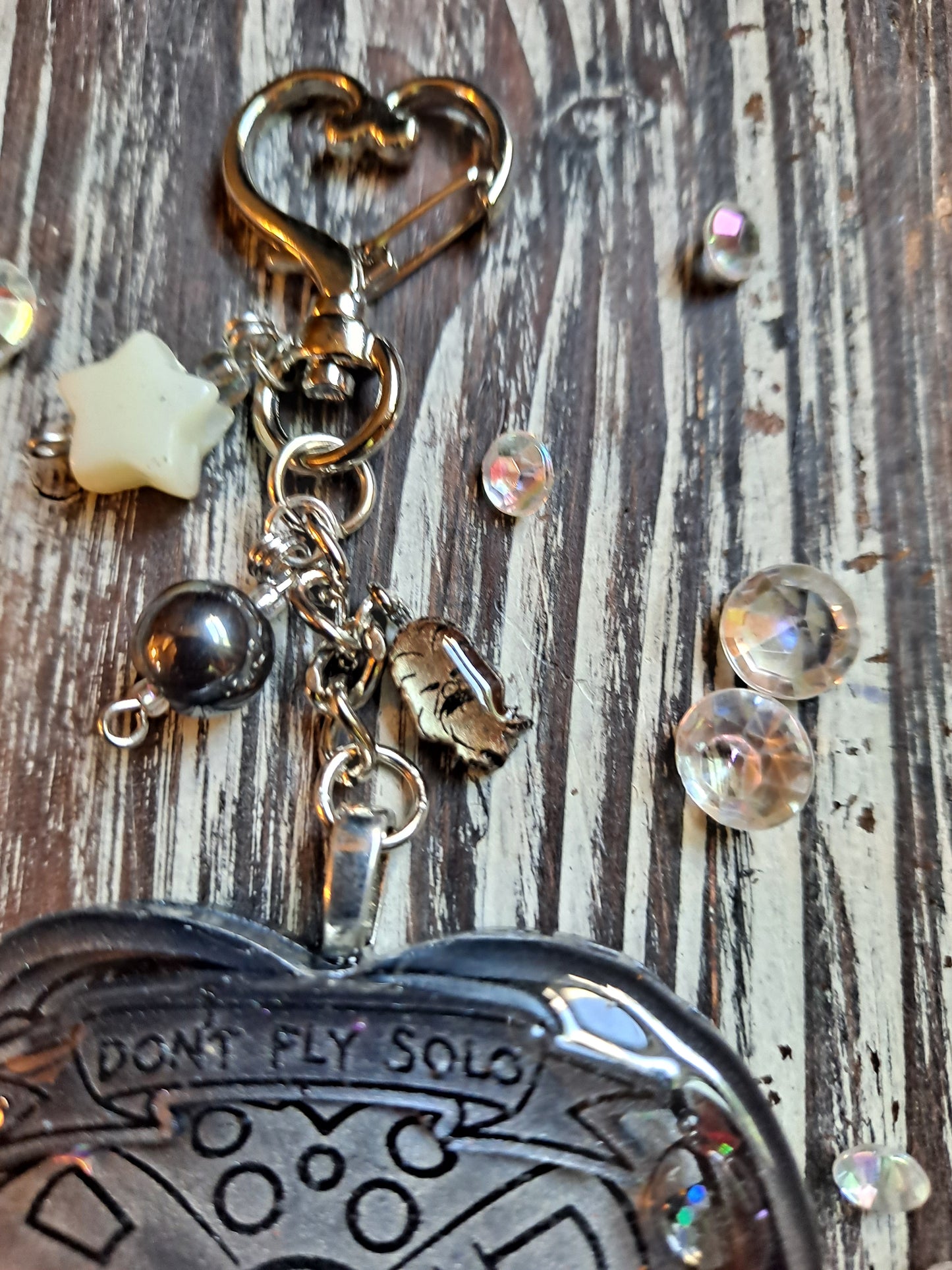 Falcon Love Spaceship Resin Shaker Keychain