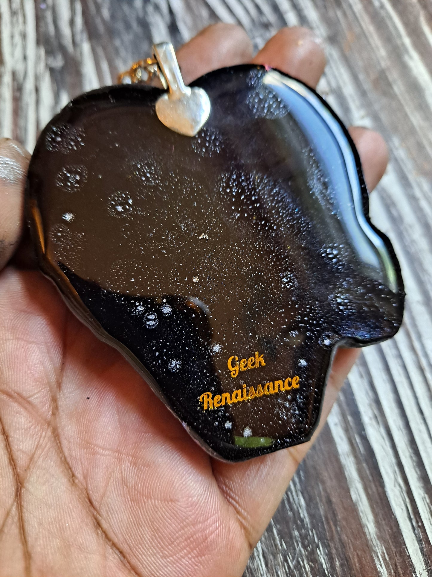 Falcon Love Spaceship Resin Shaker Keychain