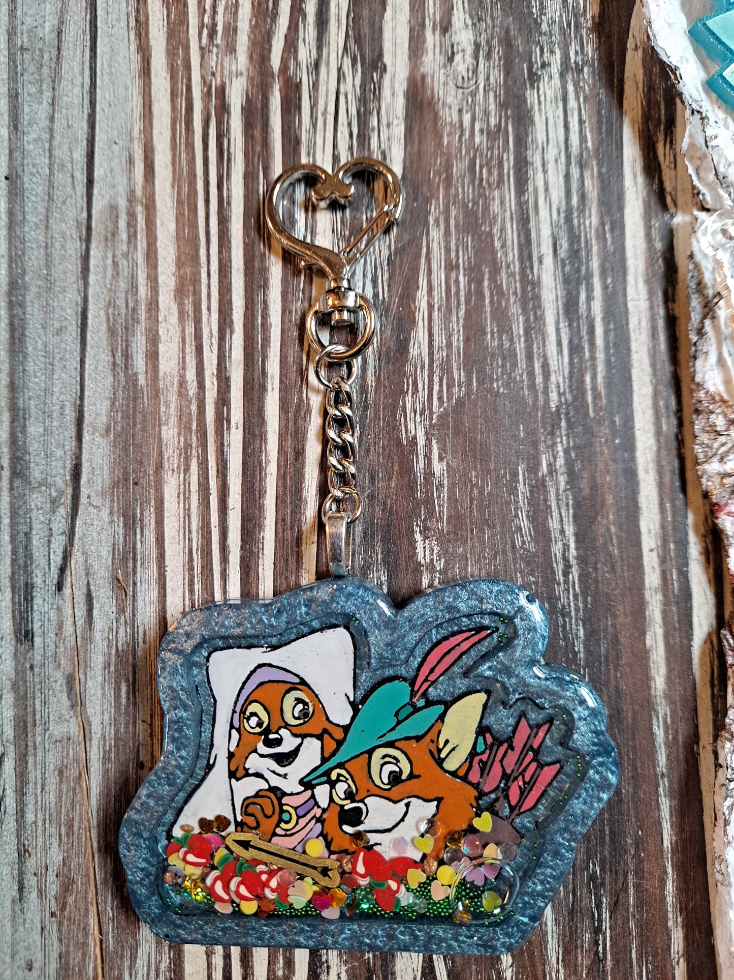 Foxy Bandit Resin Shaker Keychain