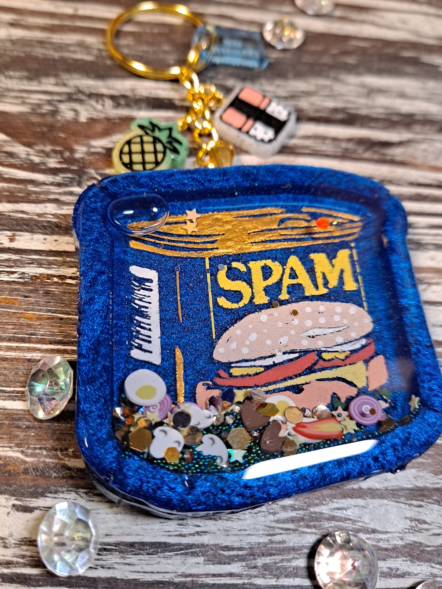 Spam shaker keychain