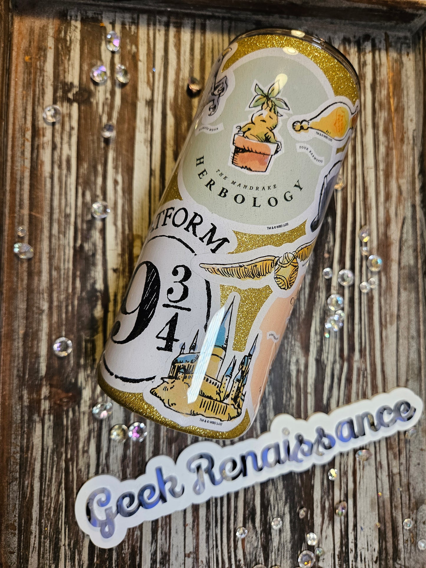 Magic school sticker collage tumblers