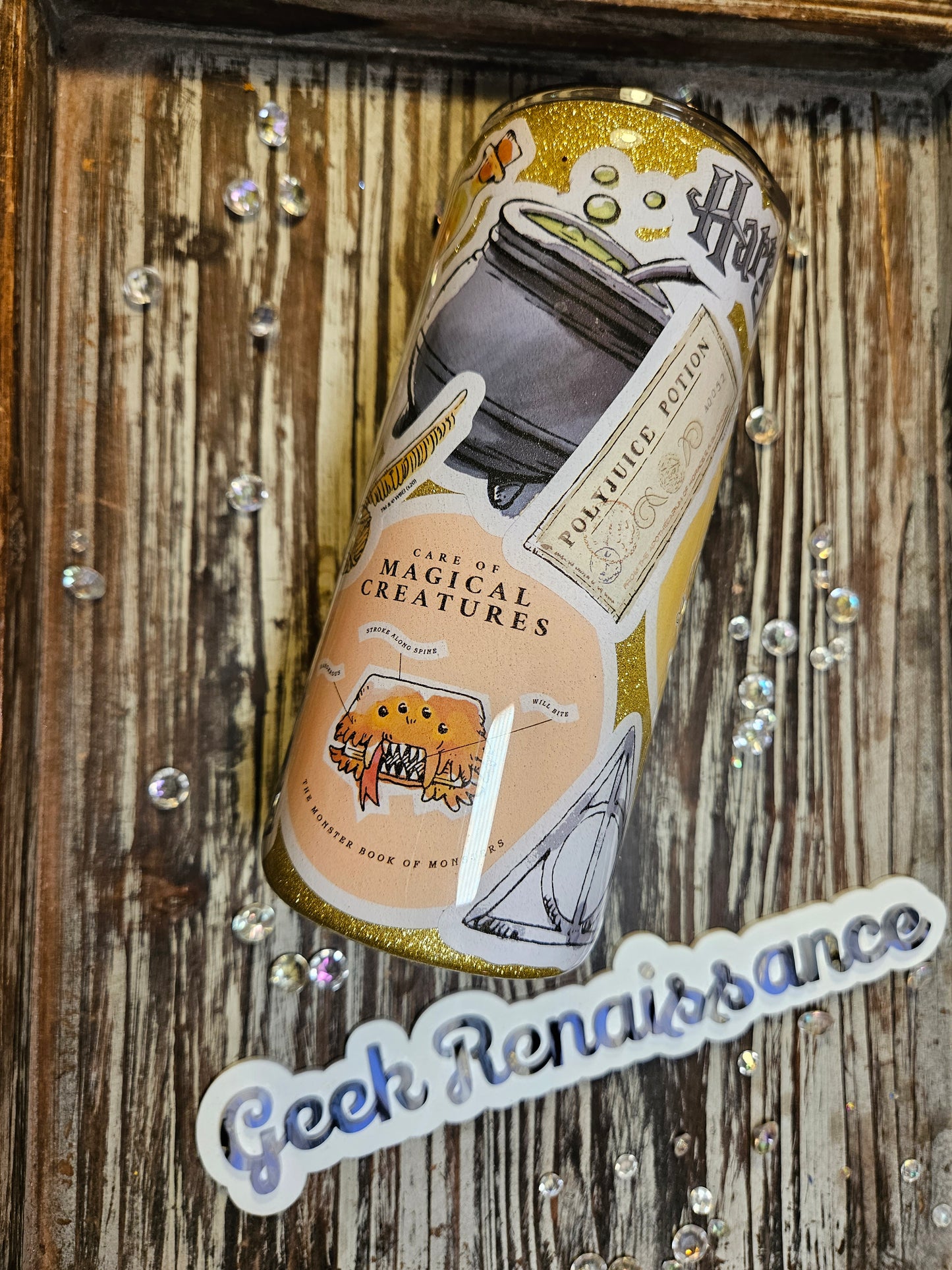 Magic school sticker collage tumblers