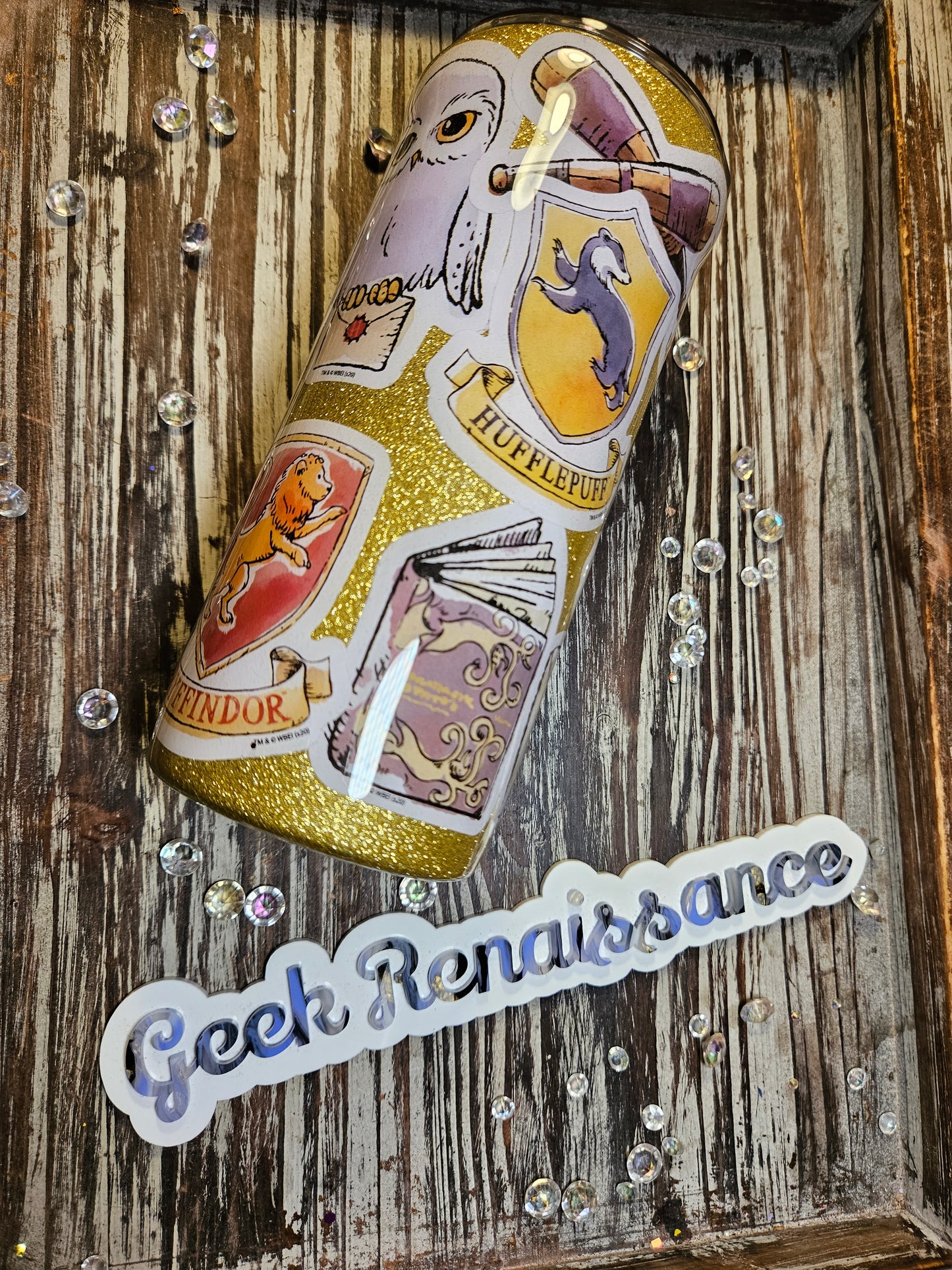 Magic school sticker collage tumblers