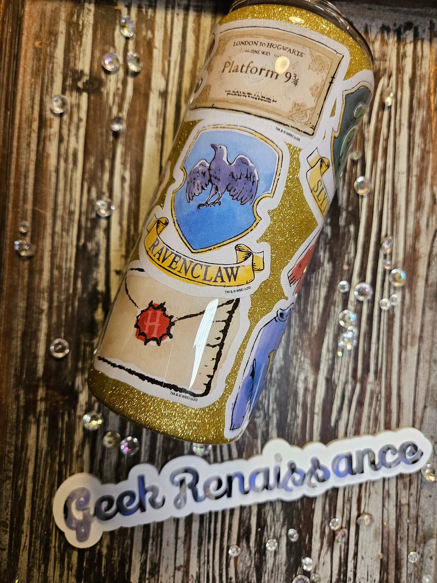 Magic school sticker collage tumblers