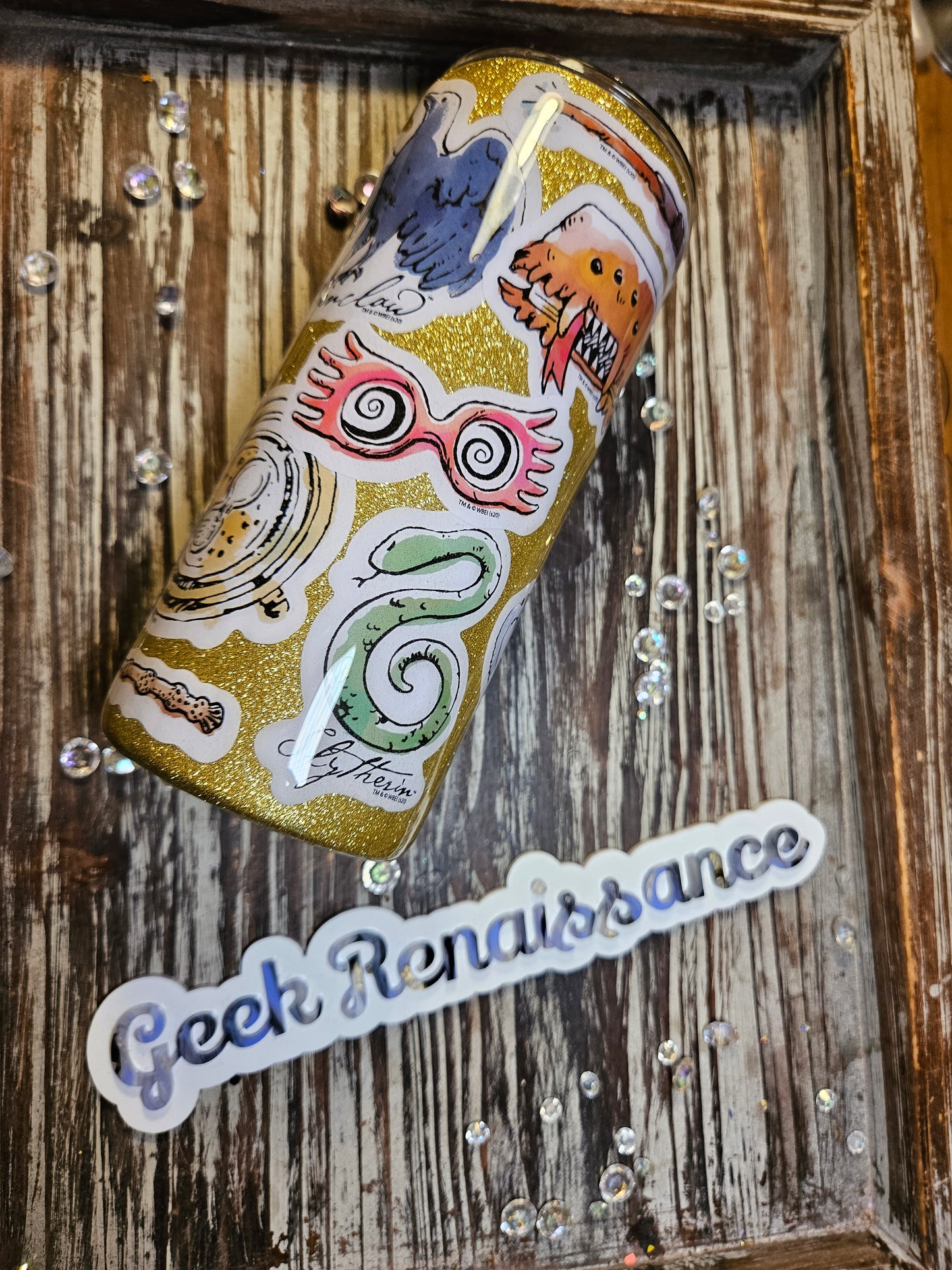 Magic school sticker collage tumblers