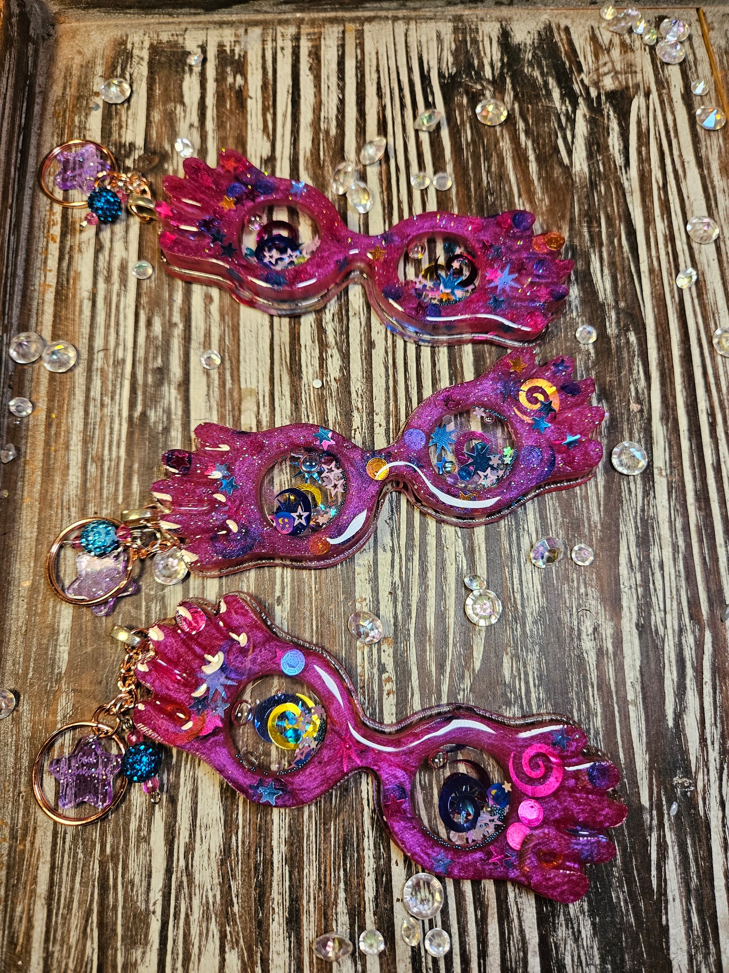 Luna Specs Resin Shaker Keychain Purse Charm