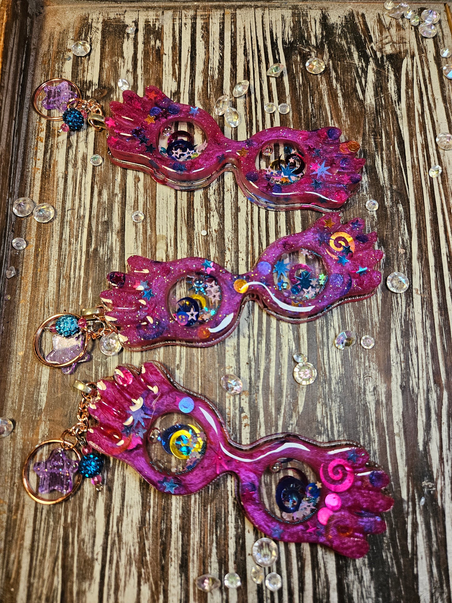 Luna Specs Resin Shaker Keychain Purse Charm