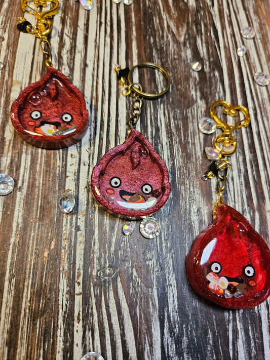 Fire Demon Resin Shaker Keychain