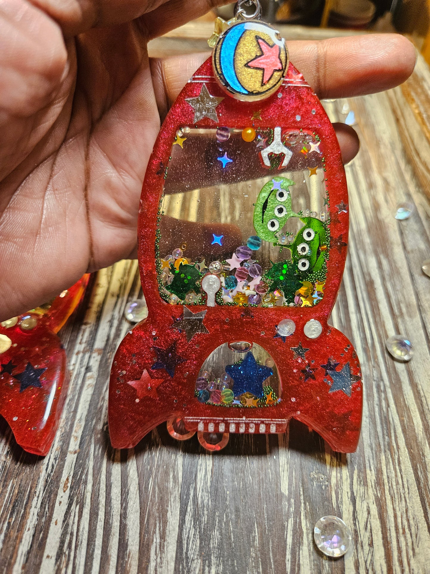 The Claw Rocket Resin Shaker Keychain