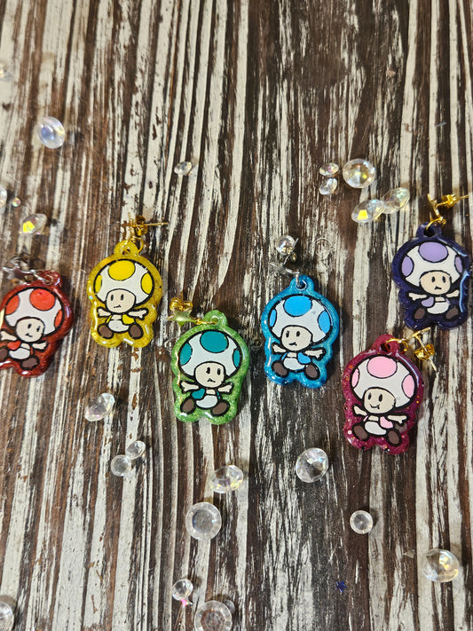 Mushroom Dangle Stud Earrings