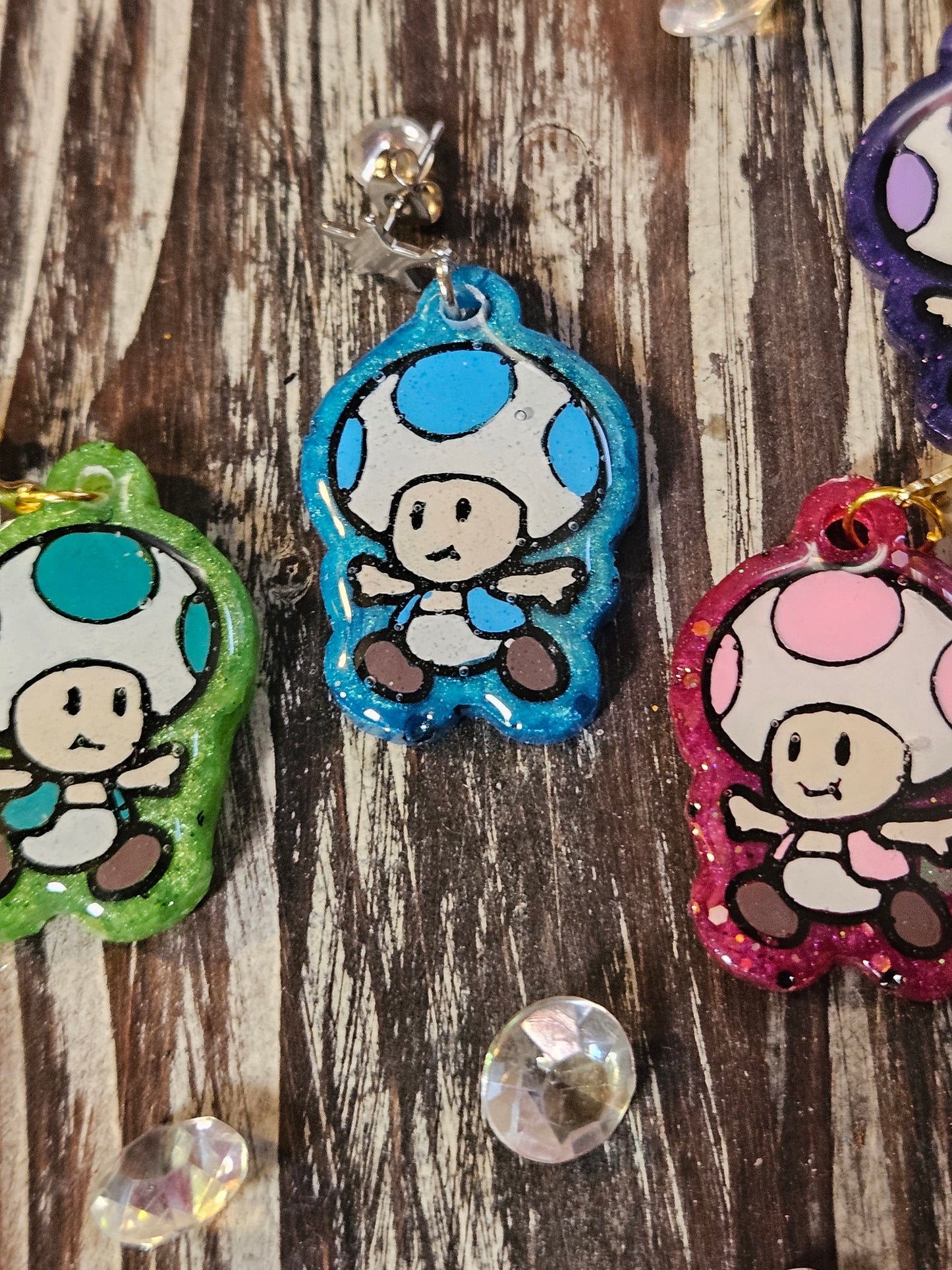 Mushroom Dangle Stud Earrings