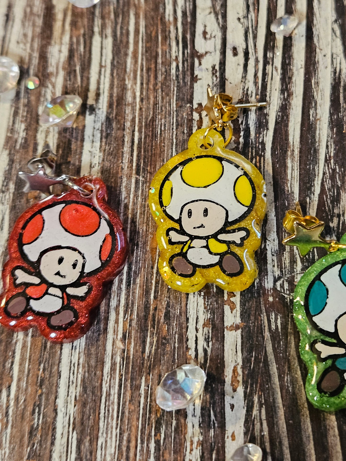 Mushroom Dangle Stud Earrings