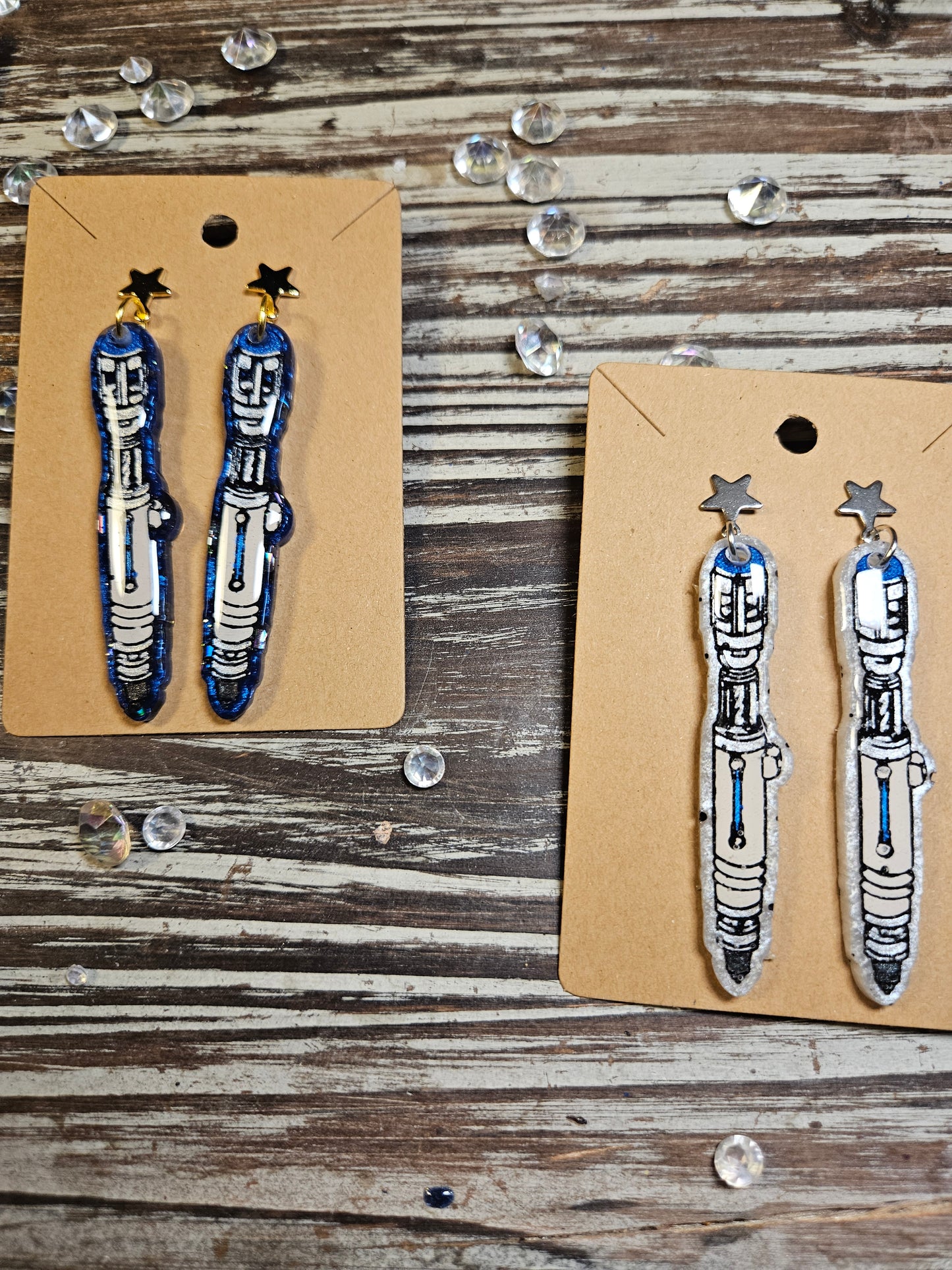 Space screwdriver earrings