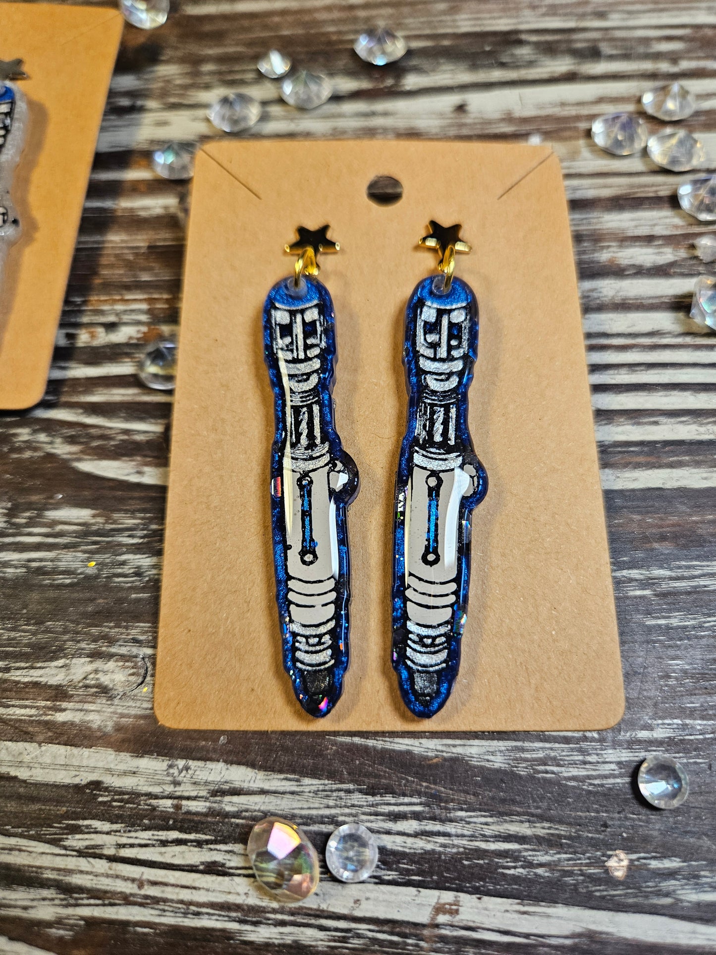 Space screwdriver earrings