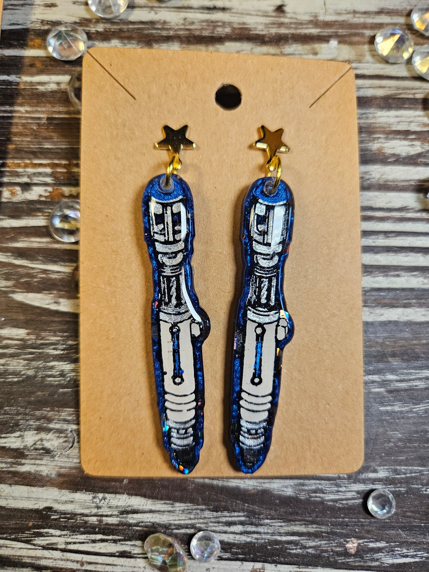 Space screwdriver earrings