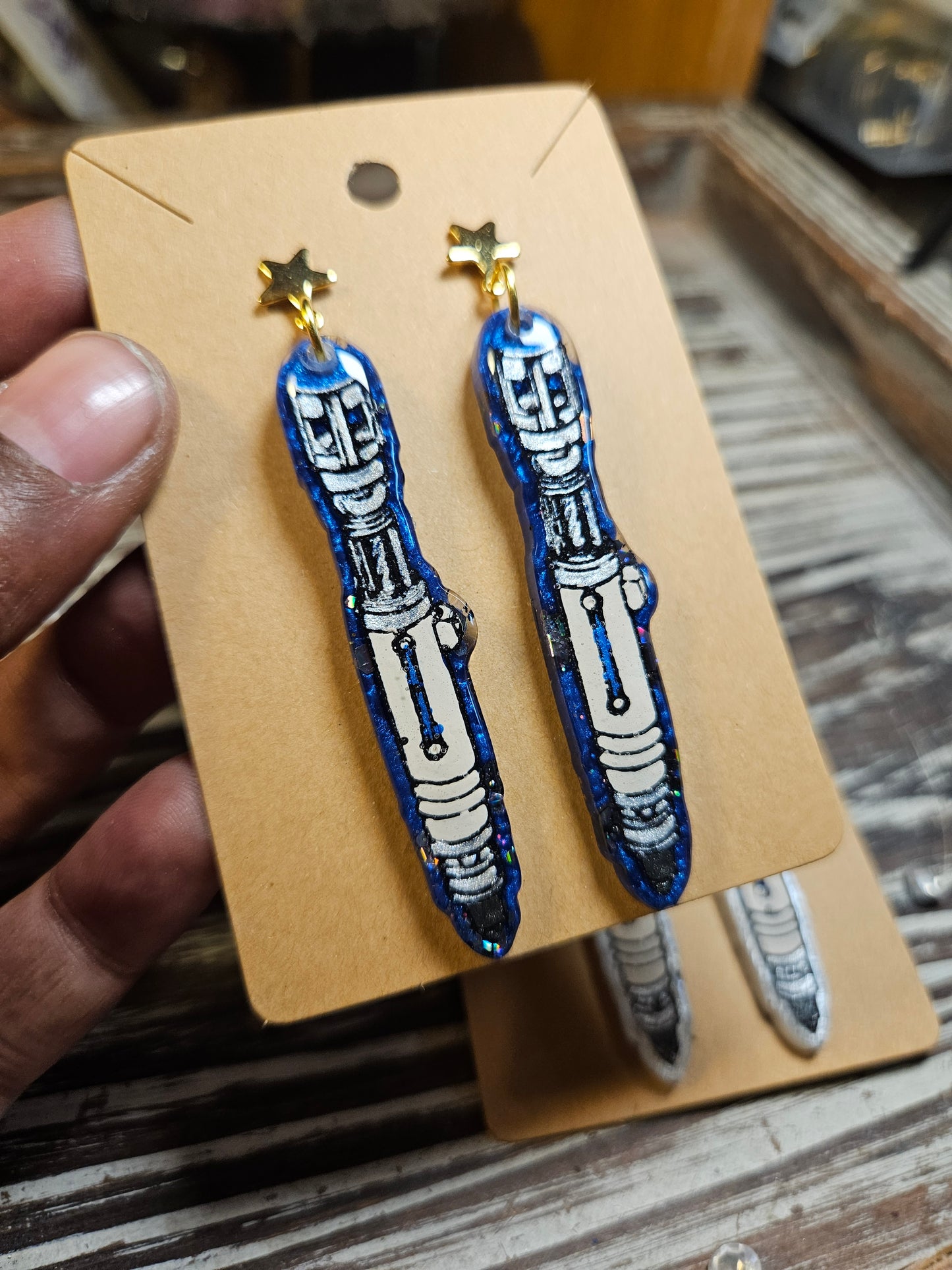 Space screwdriver earrings
