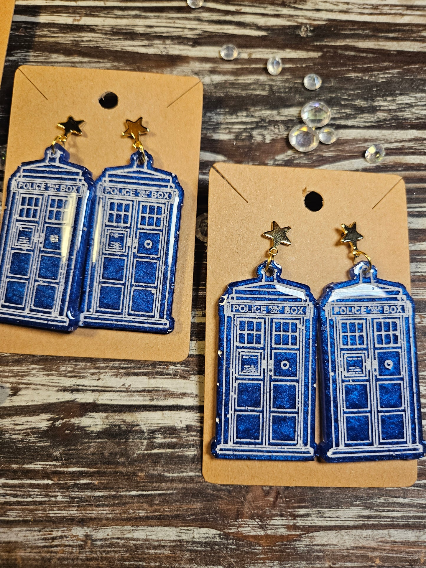 Police Box Earrings