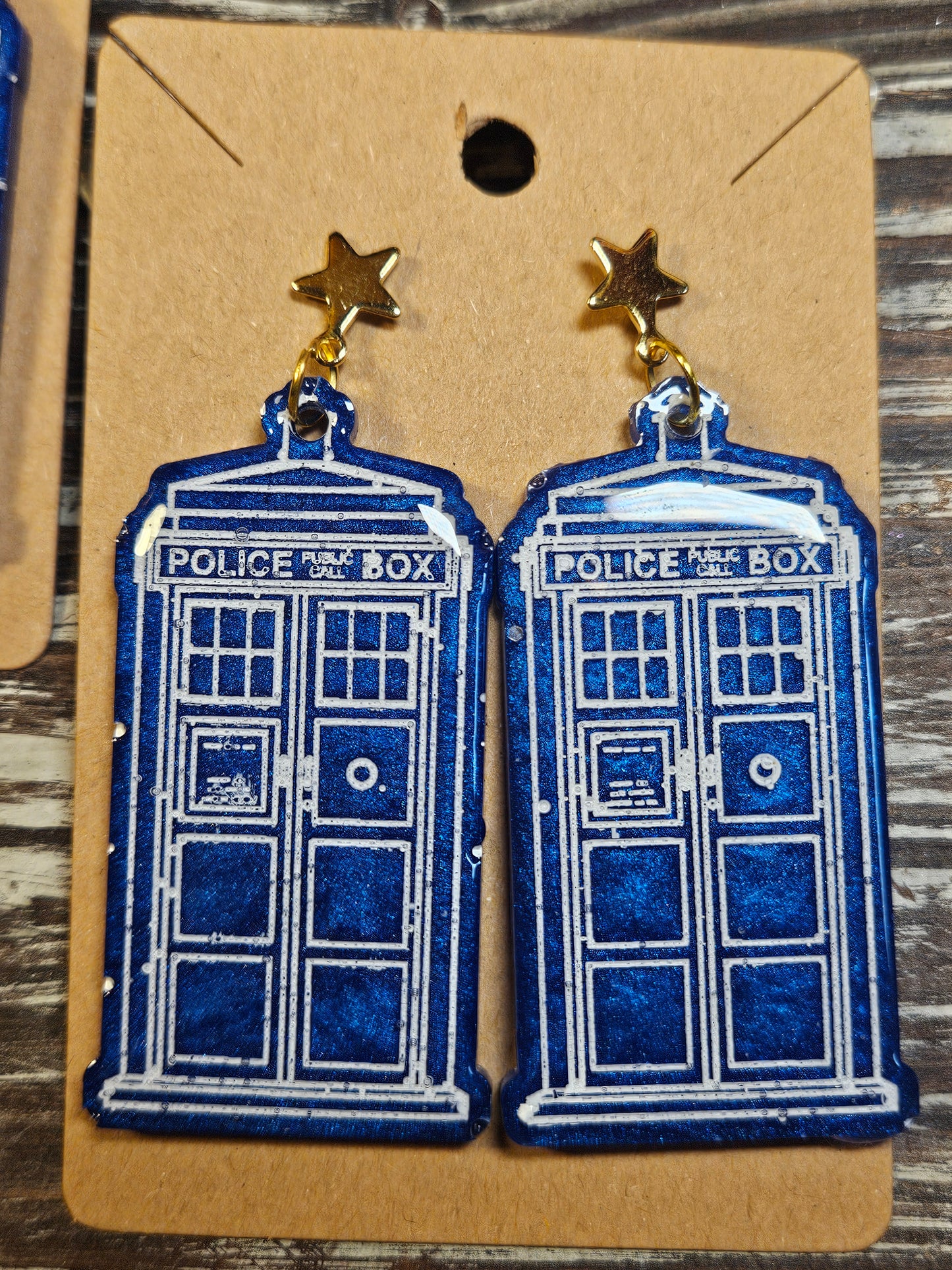 Police Box Earrings