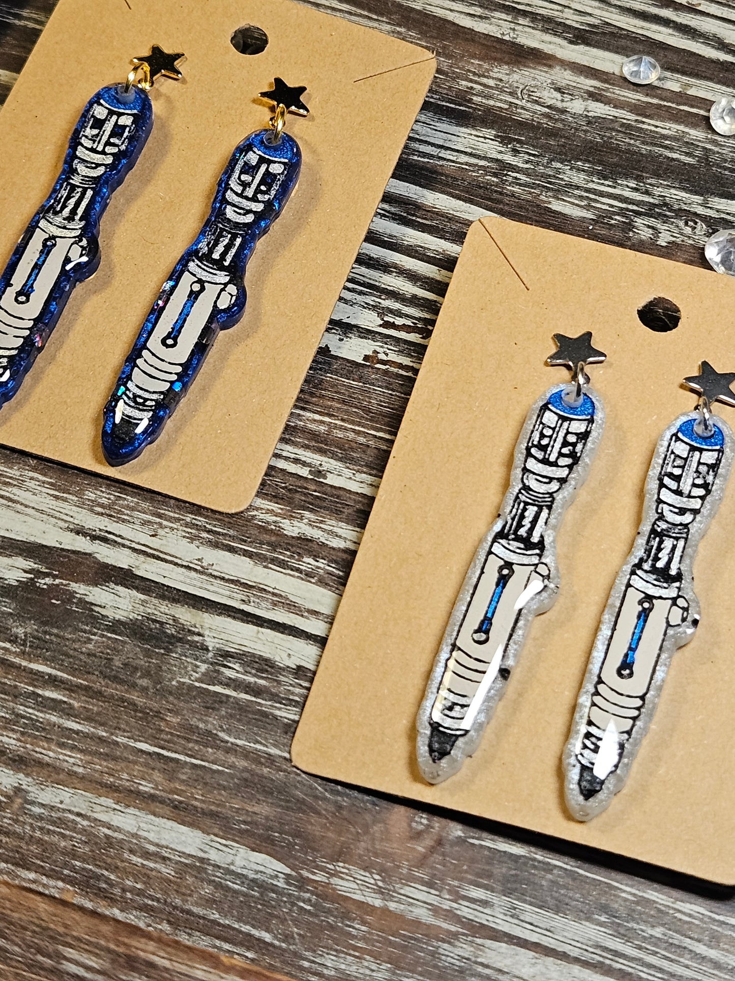 Space screwdriver earrings