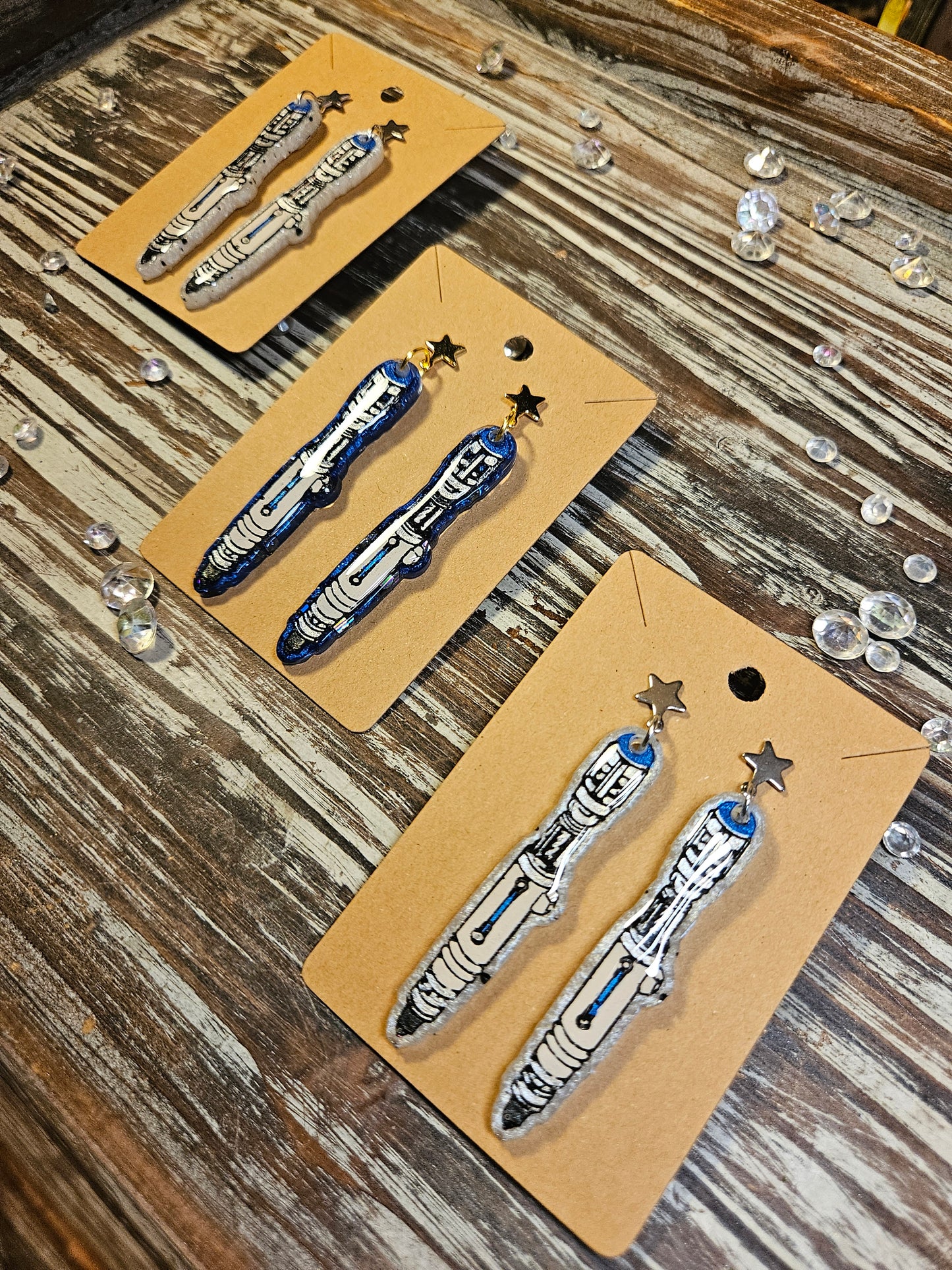 Space screwdriver earrings