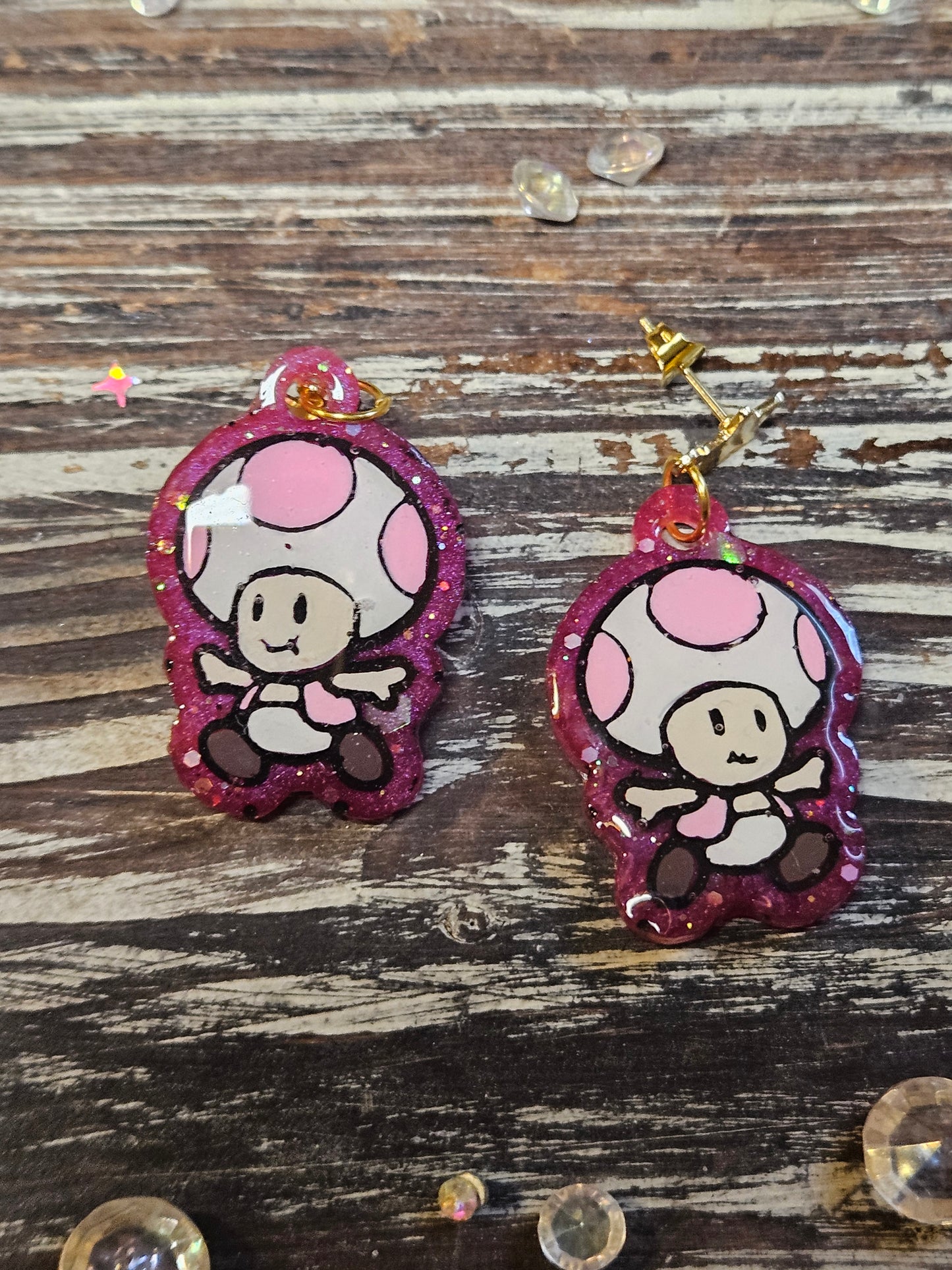 Mushroom Dangle Stud Earrings