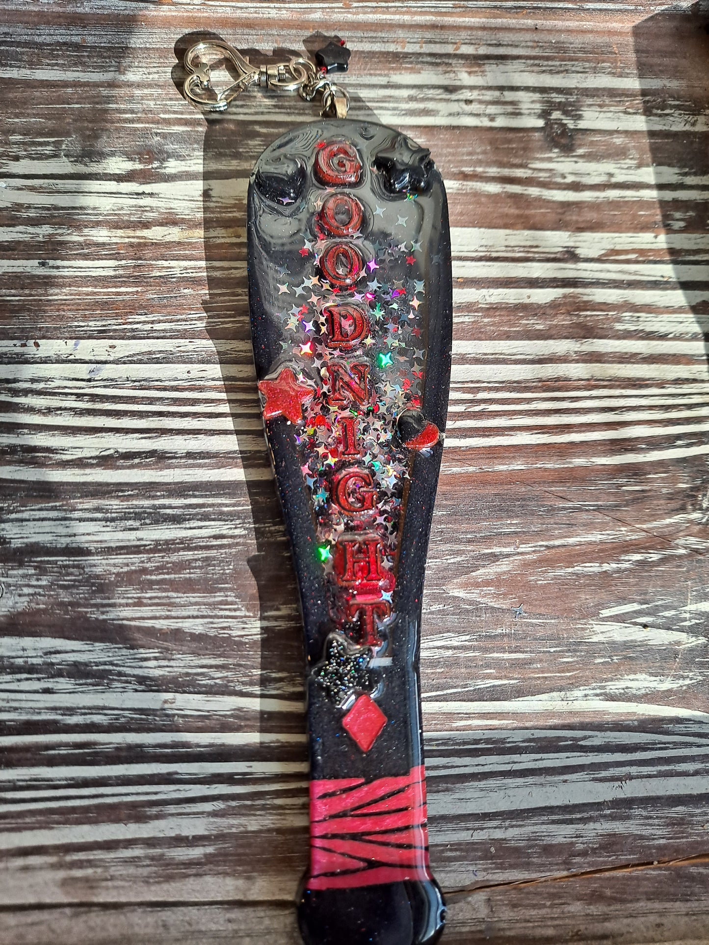 Harlequin Goodnight Bat Keychain