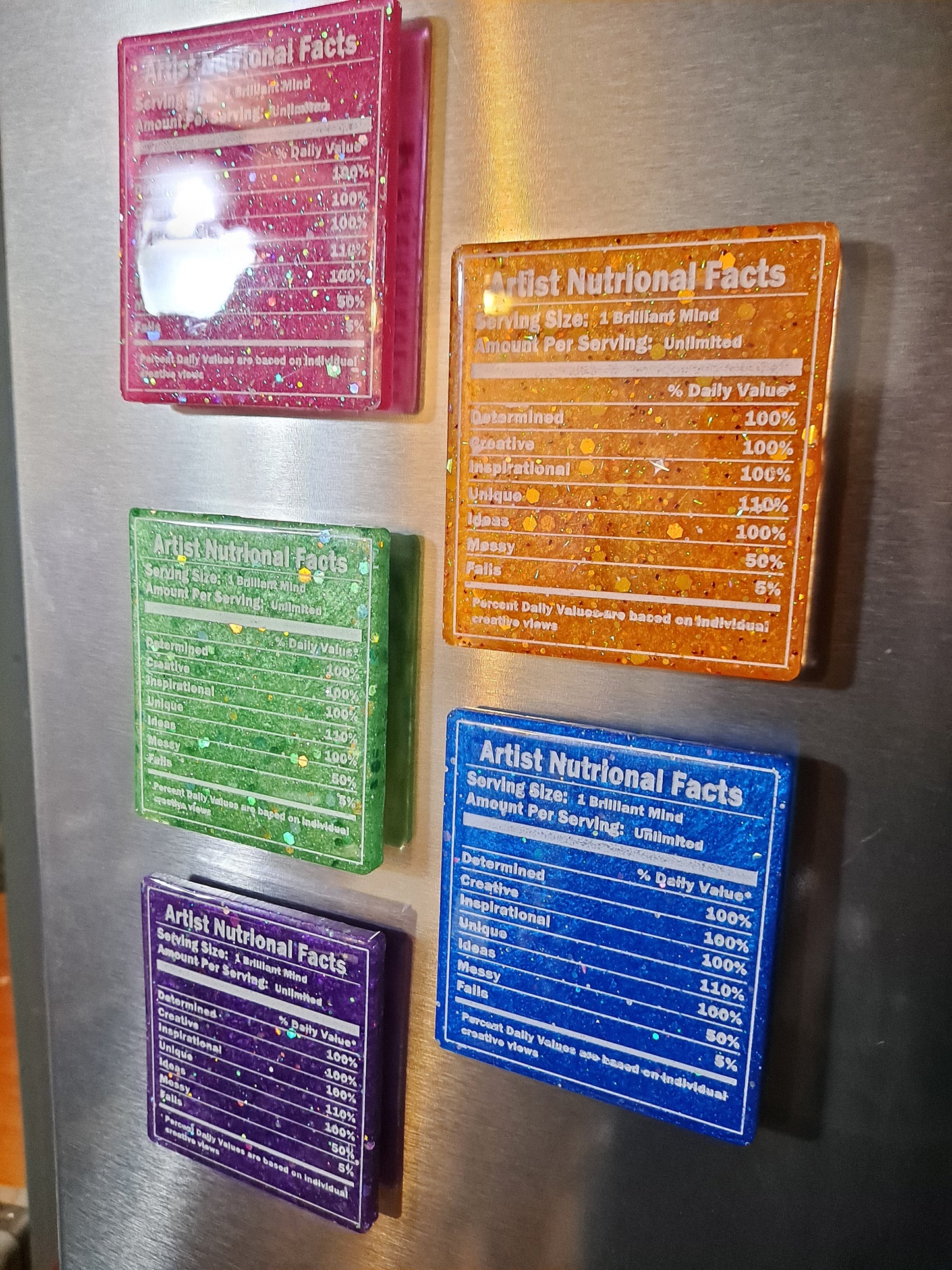 Artist Nutritional Info Magnets Set