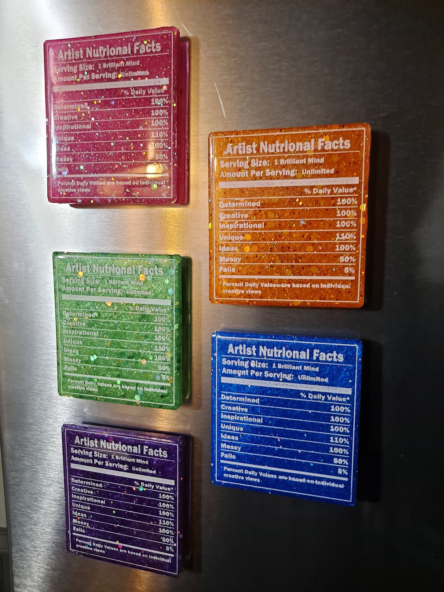 Artist Nutritional Info Magnets Set